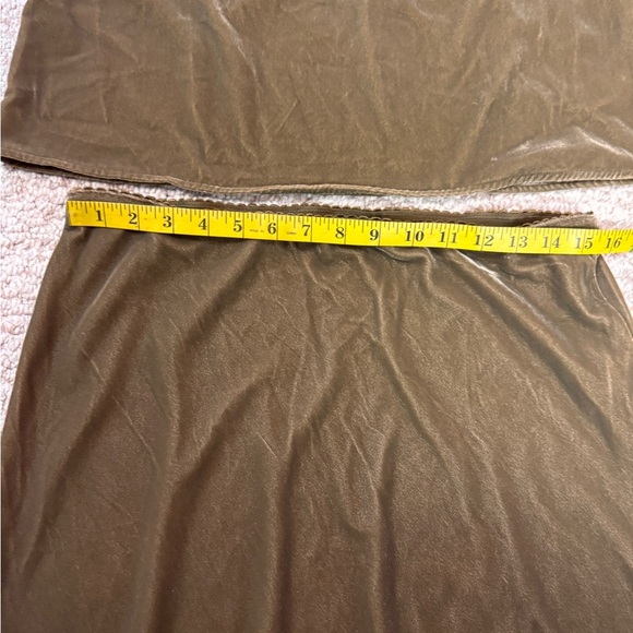 House Of Harlow Lace Trimmed Velour Spaghetti Strap Top/Skirt Olive Size ML E72 - Picture 12 of 15